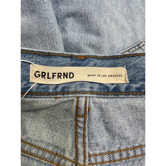 Grlfrnd 'Quinn' Blue Cotton High Rise 90'S Short Size 27 - Picture 4 of 5